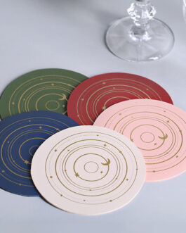 Waterproof Insulation Star Rail Creative Leather Coaster